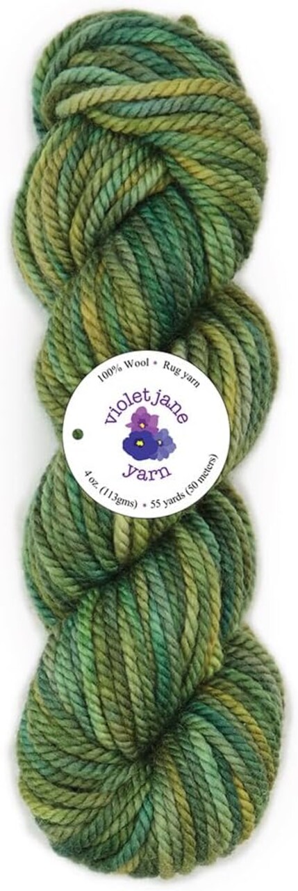 The Oxford Company Violet Jane 100% Wool Variegated Hand-Dyed Rug Yarn 4 Oz. Skein (approx. 55 yds)